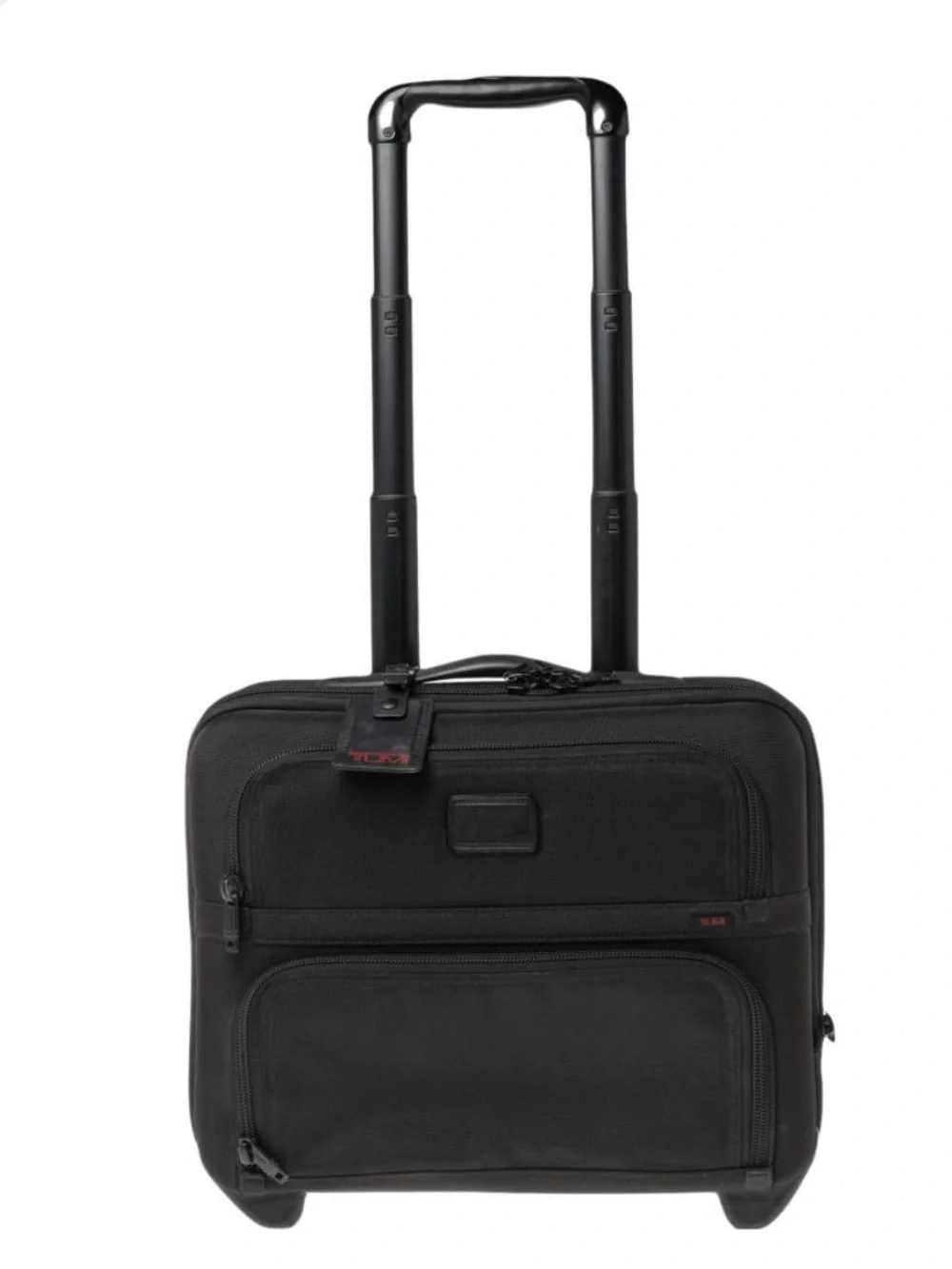 TUMI Black Nylon 2 Wheel Alpha Expandable Compact Carry On Luggage